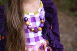 Purple&Mustard Cord Necklace