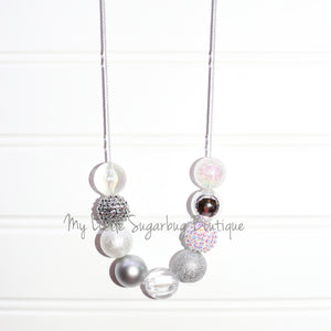 Silver&White ReMix Cord Necklace