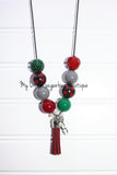 Buffalo Plaid Deer Tassel Necklace