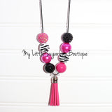 Zebra Tassel Necklace