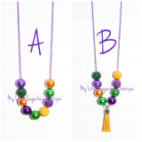 Mardi Gras Surprise Cord OR Tassel Necklace