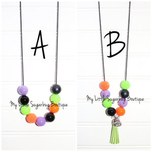 Neon Halloween Cord or Tassel Necklace