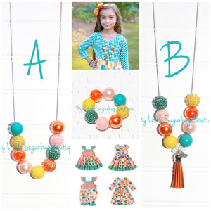 Painted Pumpkins Cord or Tassel Necklace