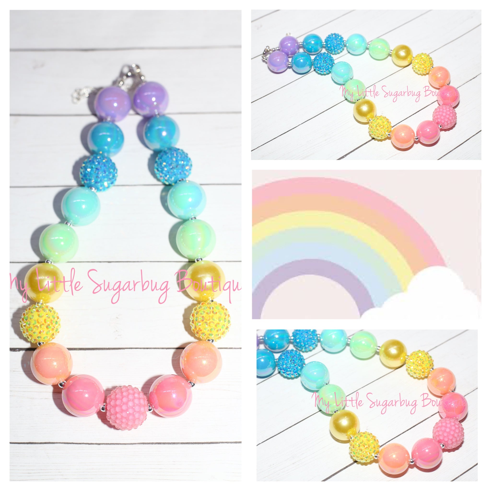 Pastel Purple Chunky Chain - Pastel Rainbow Necklace — High Gloss