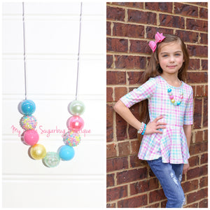 Pastel Plaid Cord Necklace