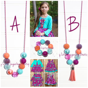 Plum Harvest Cord or Tassel Necklace