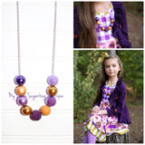 Purple&Mustard Cord Necklace
