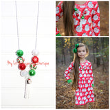 Red Vintage Santa Tassel Necklace