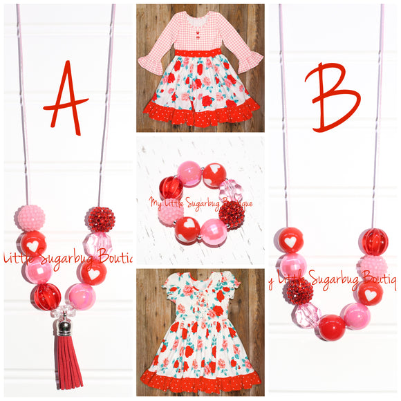 Rose Are Red Cord OR Tassel Necklace