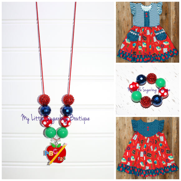 Schoolyard Fun Apple Cord Necklace