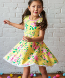 Easter Blooms Yellow Chunky Necklace