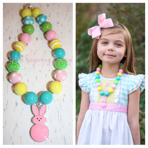 Bunny Peep Chunky Necklace