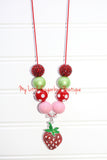 Strawberry Themed Birthday Cord Necklace