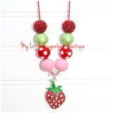 Strawberry Themed Birthday Cord Necklace