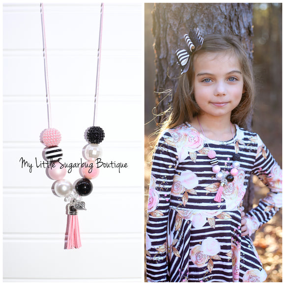 Think Pink Tassel Necklace