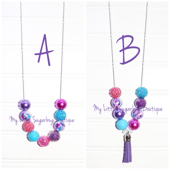 Tie Dyed Cord or Tassel Necklace