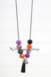 Tie Dyed Halloween Cord or Tassel Necklace