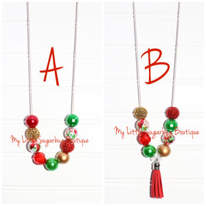 Tie Dyed Holiday-Gold Cord or Tassel Necklace