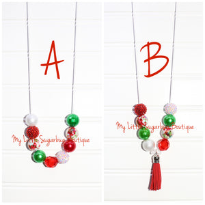 Tie Dyed Holiday-White Cord or Tassel Necklace
