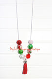 Tie Dyed Holiday-White Cord or Tassel Necklace