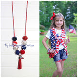 USA Flag Tassel Necklace